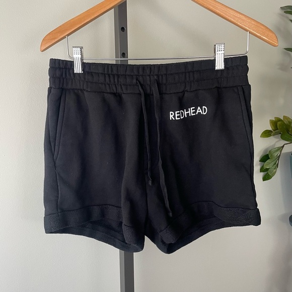 Brunette The Label REDHEAD Shorts Athletic Black Size S/M Small Medium - Picture 1 of 5